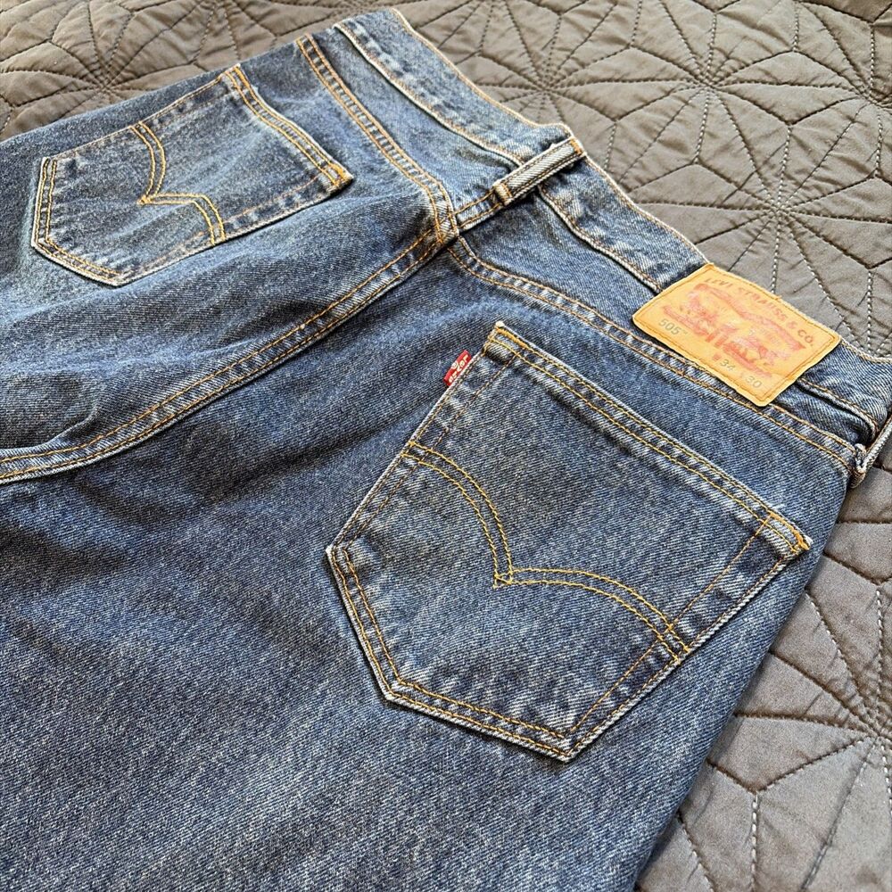 Levi's Jeans Men's 34x30 Blue Regular Fit 505 Straight Leg Cowboy American Denim